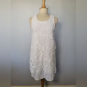 Dolan Left Coast Anthropologie Ingela White Lace Shift Dress SZ S
